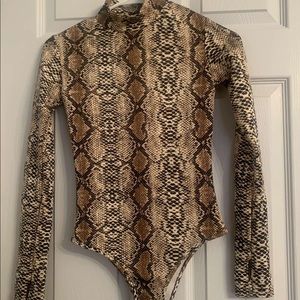 Snake print body suit
